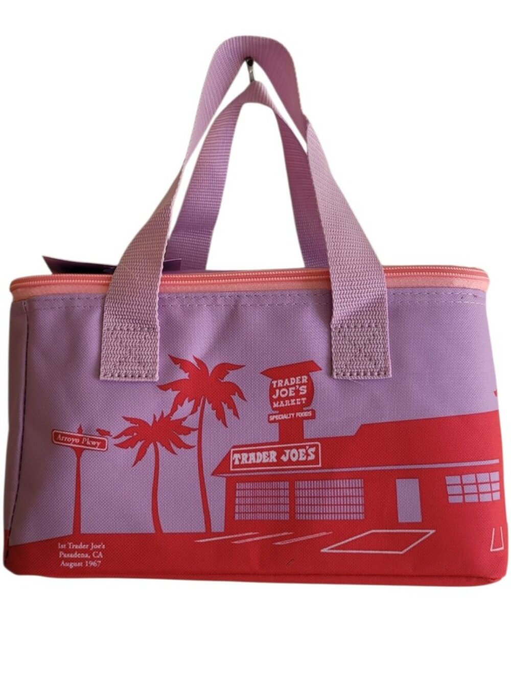 Trader Joe's Floral Violet Mini Insulated Tote Summer Cooler Bag NWT HTF